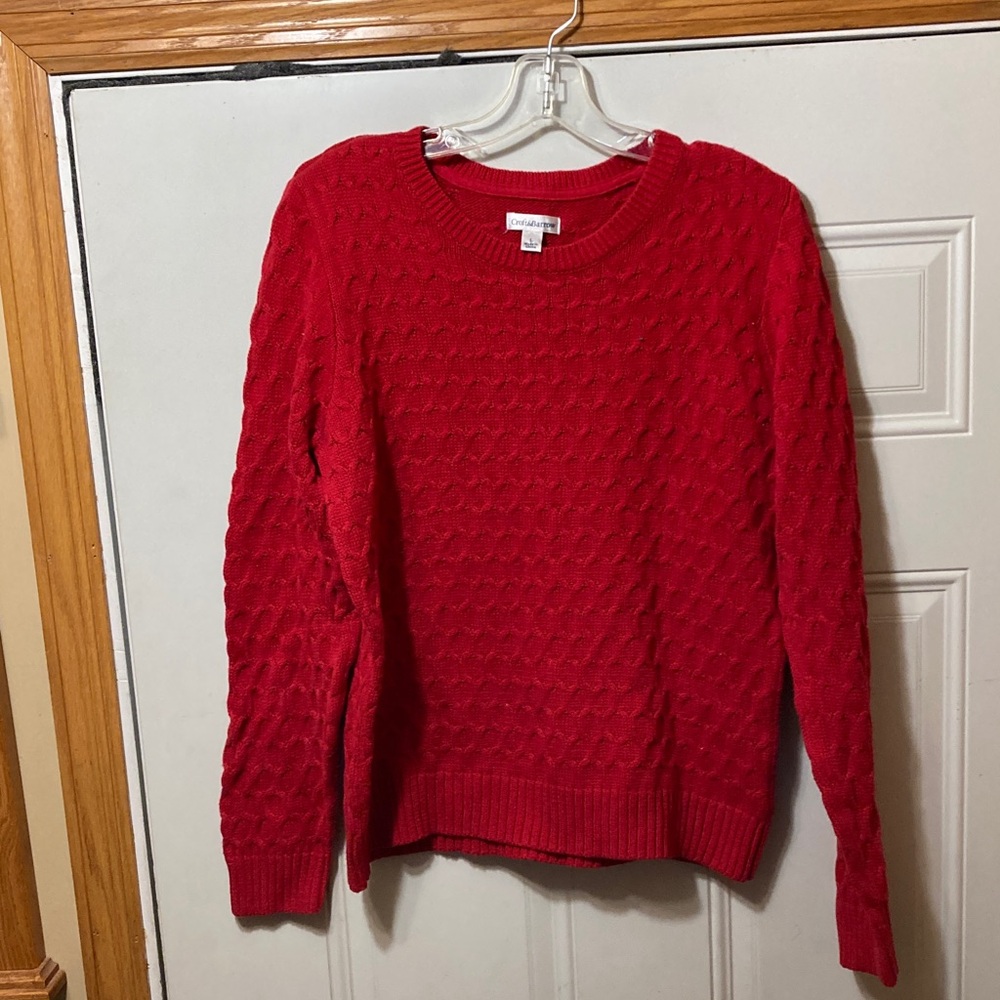 Croft & Barrow Textured Red Sweater L
